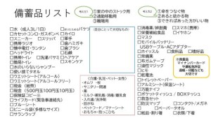 備蓄リスト