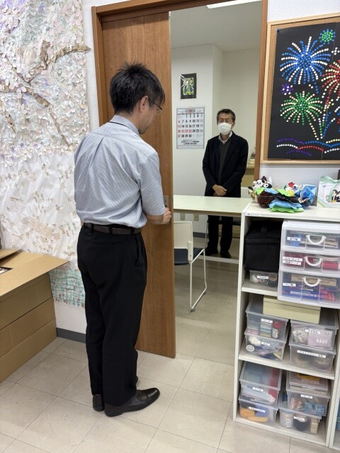 面接練習をしている