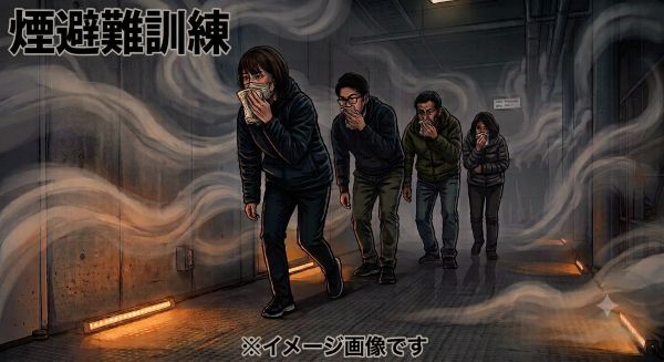 煙避難訓練