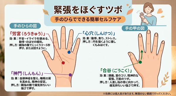 緊張をほぐすツボ